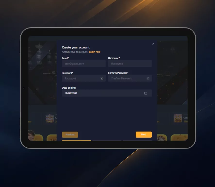 Pusulabet account registration form